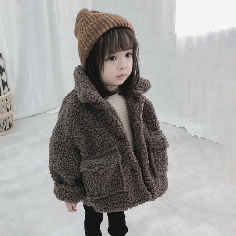 Áo khoác lông cừu lót nhung giữ ấm mùa đông cho bé