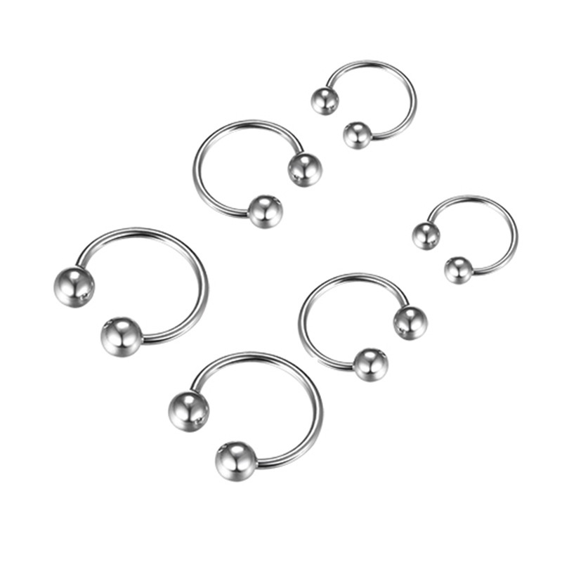 Đôi bông tai hình viên bi tròn bằng thép không gỉ thời trang đường phố unisex