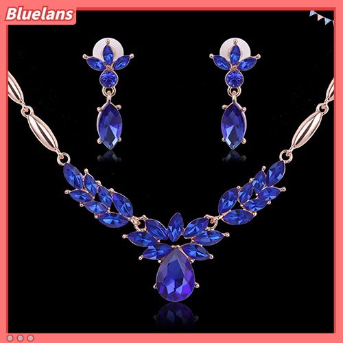 Bộ Vòng cổ + Bông Tai Bằng Hợp Kim Đính Đá 48h Cho Nữ