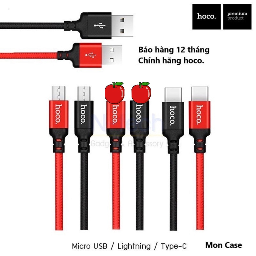 Cáp Sạc Nhanh Dây Dù Hoco X14 ip/tablet táo/Androi/TypeC Chiều Dài 1M/2M