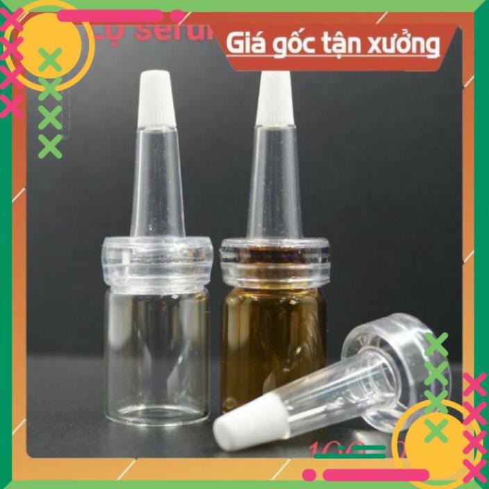 Lọ Chiết Serum ❤ RẺ VÔ ĐỊCH ❤ Chai lọ chiết serum 5ml,10ml, chai nhọn chiết tinh chất bộ 3 nút , phụ kiện du lịch