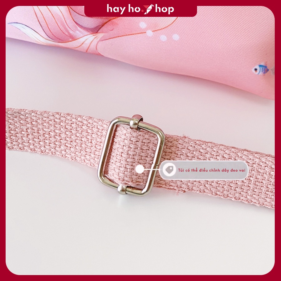 Túi đeo chéo cho bé gái nàng tiên cá màu hồng, tím dễ thương phong cách Hàn Quốc đi chơi, du lịch 2023