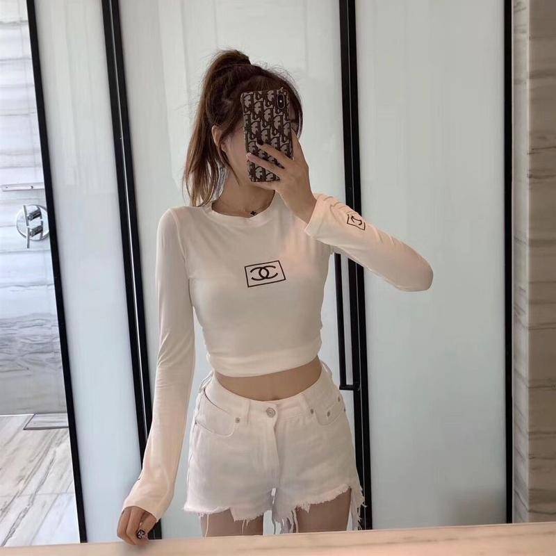 Áo thun dáng ôm in họa tiết Chanel thời trang mùa thu dành cho nữ 2021 | BigBuy360 - bigbuy360.vn