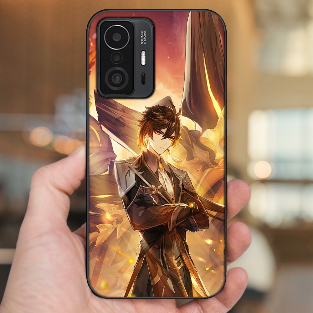 Ốp lưng Xiaomi 11T viền đen in hình Zhongli Genshin Impact