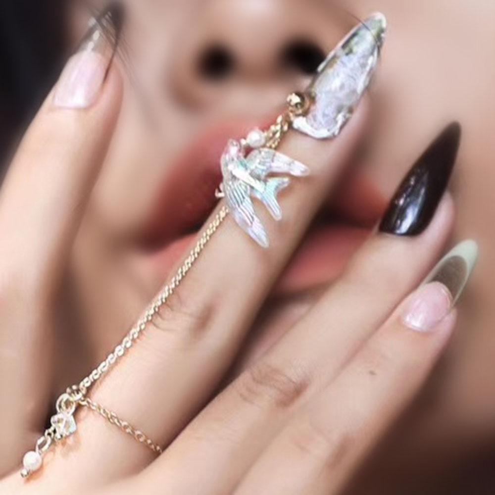 1 Hộp Phụ Kiện Trang Trí Móng Tay Dạng Chuỗi Thời Trang Sang Trọng DIY