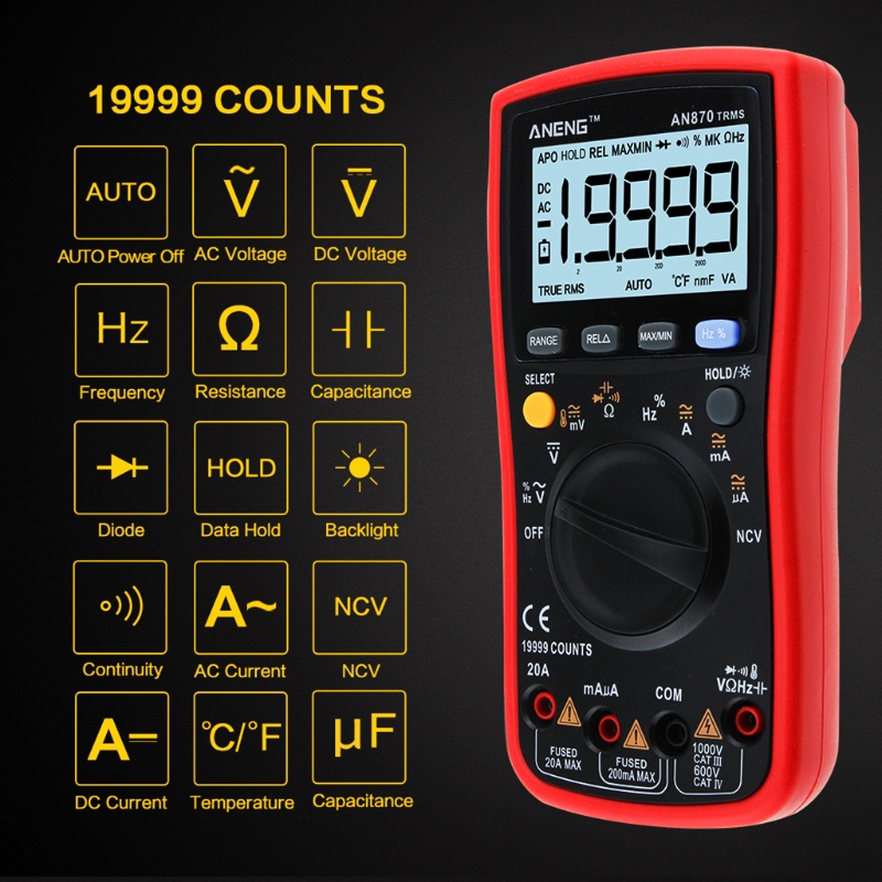 Đồng hồ vạn năng kỹ thuật số AN870 19999 COUNTS