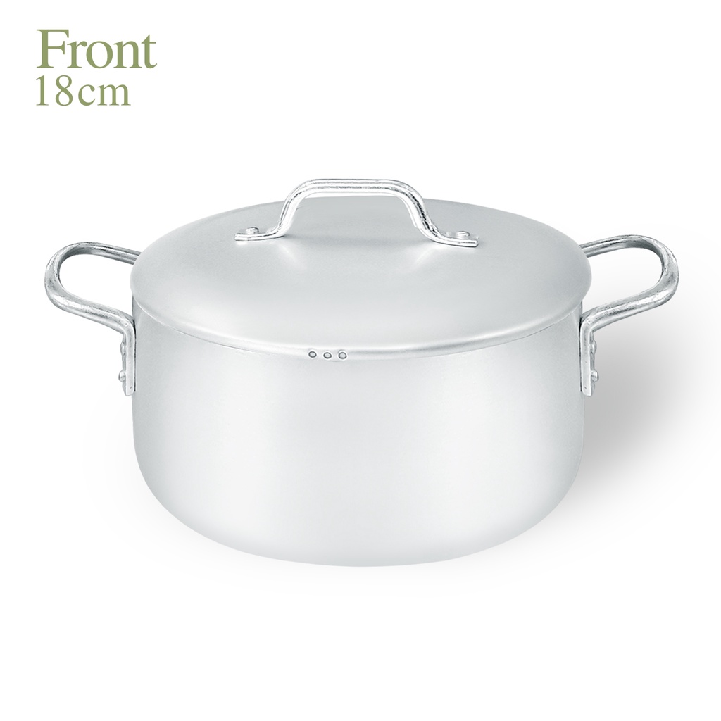 Nồi Nhôm xi kiểu Nhật 18cm Kim Hằng KHG0081 bắt nhiệt nhanh tỏa nhiệt đều an toàn tiện lợi khi sử dụng