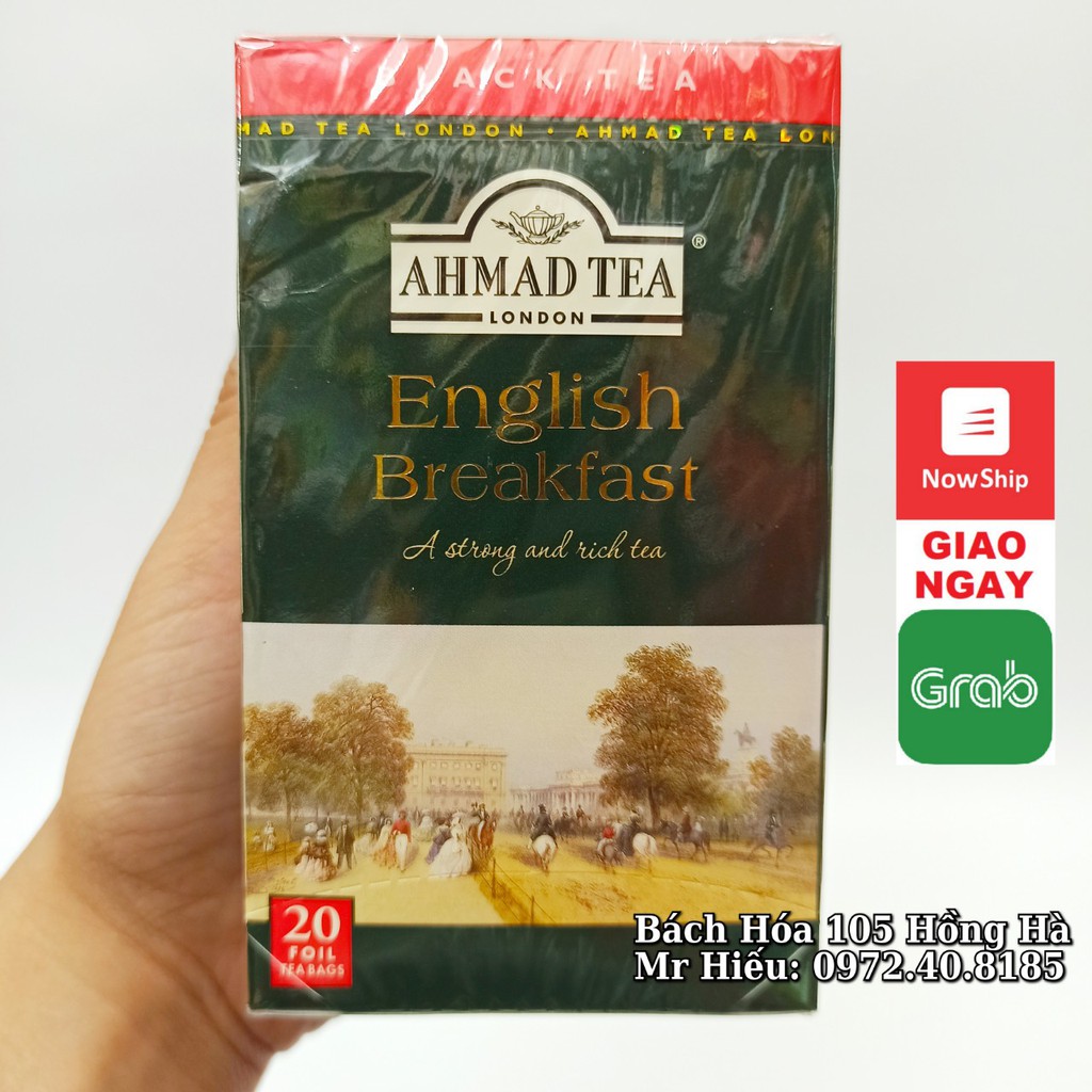 [T11/2022] Trà Ahmad Tea vị English Breakfast hộp 20 gói