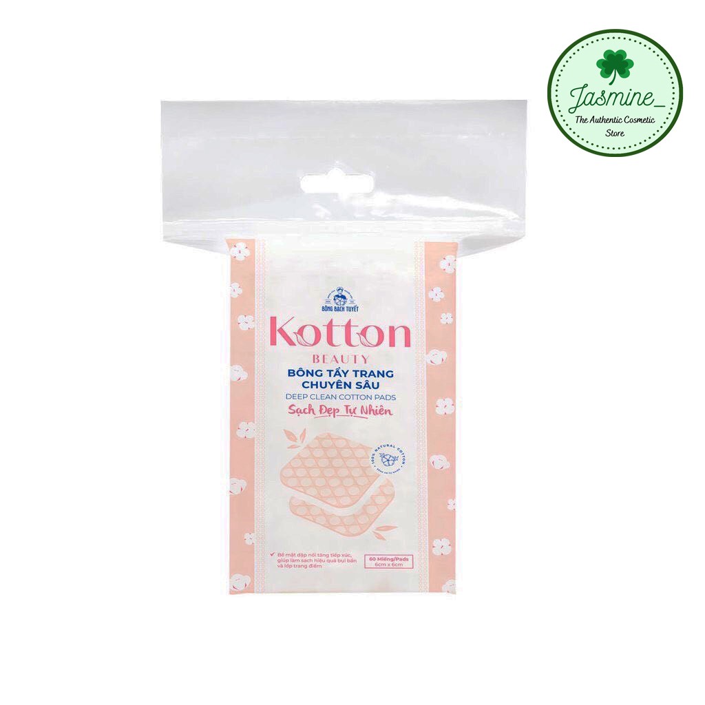 BÔNG TẨY TRANG SẠCH SÂU KOTTON BEAUTY BẠCH TUYẾT 60 - 120 MIẾNG CHUYÊN SÂU [MẪU MỚI'] | BigBuy360 - bigbuy360.vn