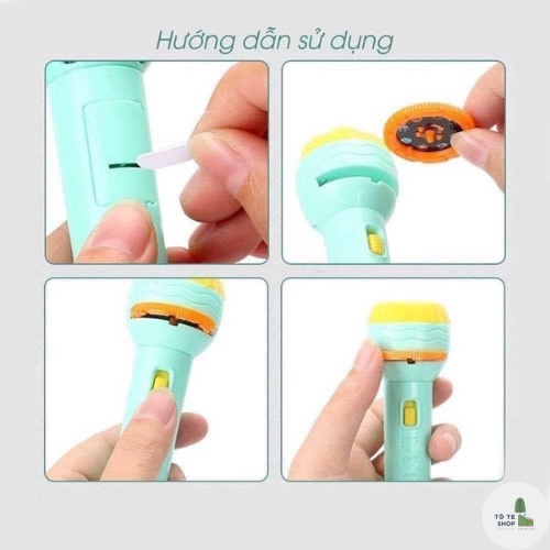 Đèn pin chiếu hình - 10 đĩa gồm 80 hình cho các bé, hình ảnh sắc nét, ngộ nghĩnh, bé thoả sức khám phá