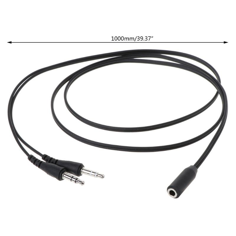 Cáp Chuyển Đổi Âm Thanh 1m 3.5mm Female Sang 2 Male Cho Máy Tính, Điện Thoại Thông Minh