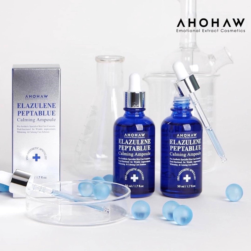 Tinh Chất Chống Lão Hóa, Làm Dịu Ahohaw Elazulene Peptablue Calming Ampoule