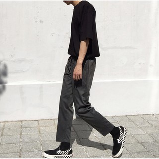 PANTS ROPE đen - quần dài kaki lưng thun vải dày khô CHUỘT TRẮNG