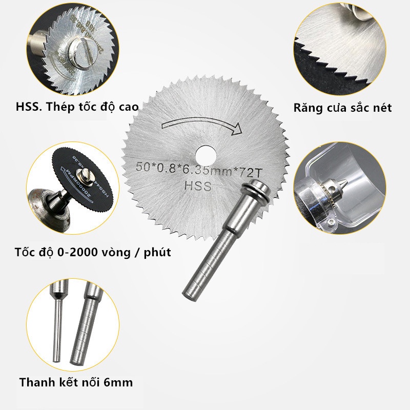 Bộ 6 lưỡi cưa mini cho máy khoan 22-50mm