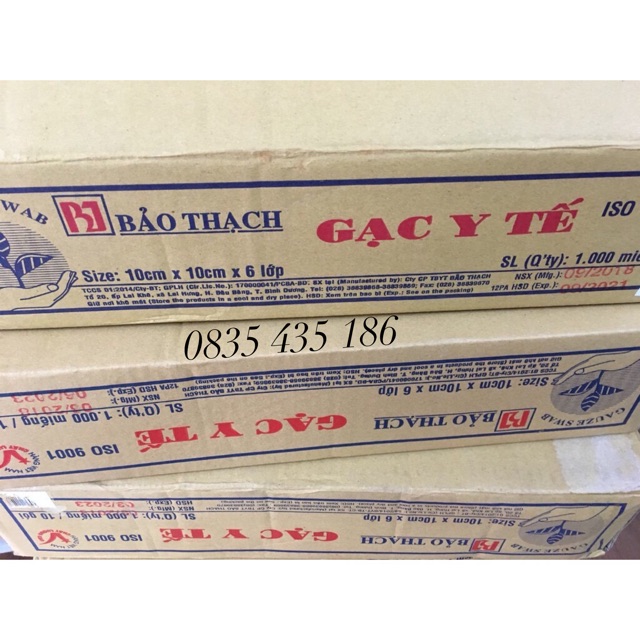 Gạc Y Tế Bảo Thạch 10x10x6 lớp (100 miếng)