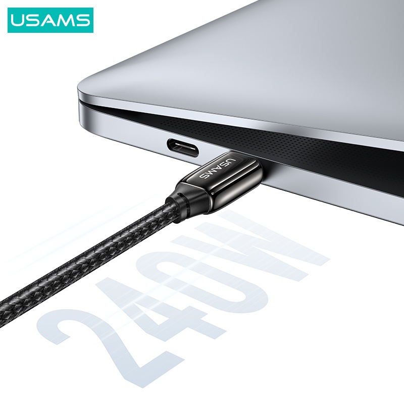 USAMS PD 5A 240W Đôi Type C - Type C Dây Cáp Sạc Nhanh Cho 1phone15 IPd Android Máy tính bảng