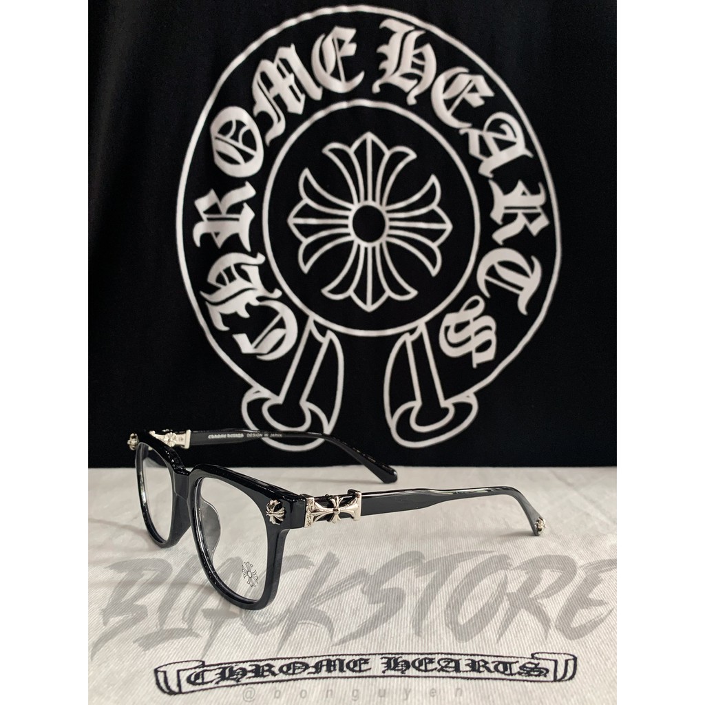 Kính CHROME HEART Thời Trang Cao Cấp Season 6 - Gọng đen Charm Vàng Bạc Unisex
