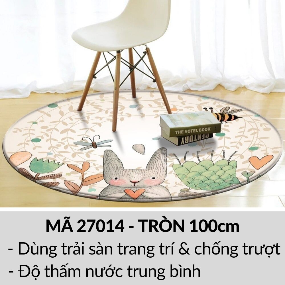 Thảm trải sàn cho bé trang trí phòng ngủ cỡ lớn hình Tròn 1m mã 27022