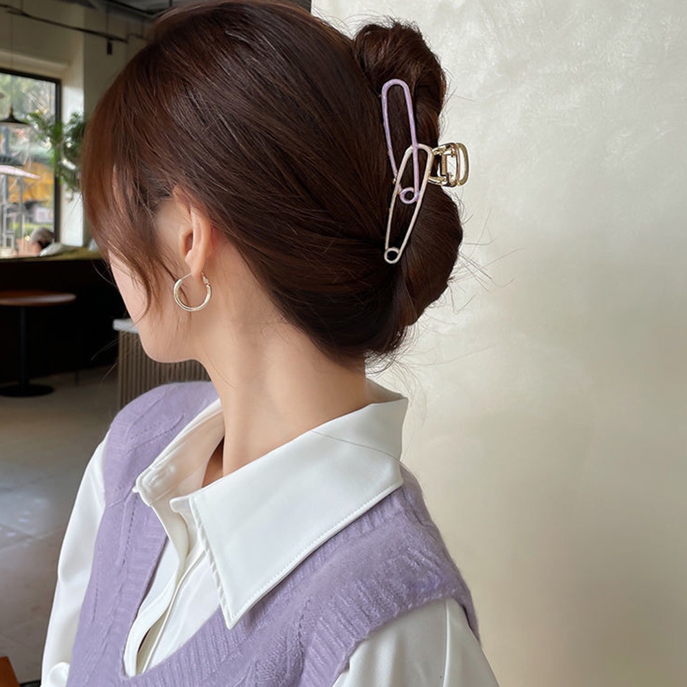 Kẹp Tóc Kim Loại Kiểu Dáng Hình Học Nhiều Màu Sắc