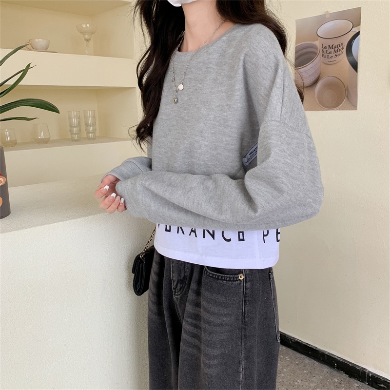 Áo Thun Dài Tay Giả Hai Lớp Thiết Kế Cá Tính Thời Trang