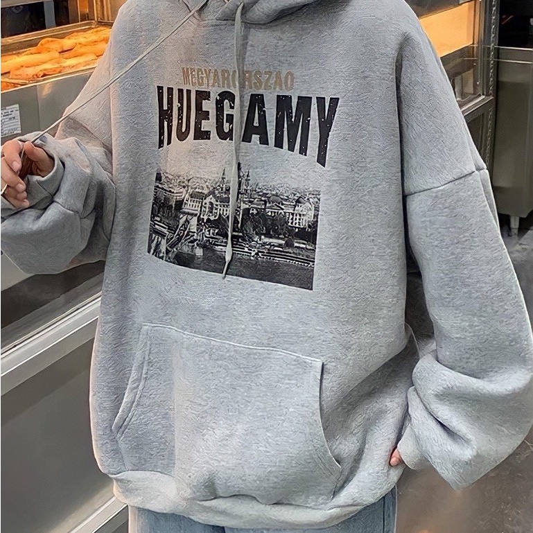 Aó hoddies nỉ bông siêu bông siêu dày họa tiết HUEGARY nam nữ mặc cực chất