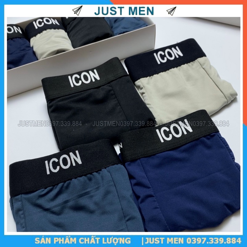 Quần Lót Nam Boxer Thun Lạnh ICON Co dãn 4 chiều, Quần sịp Nam Thun Lạnh Boxer ICON Denim Loại 1 | JUSTMEN