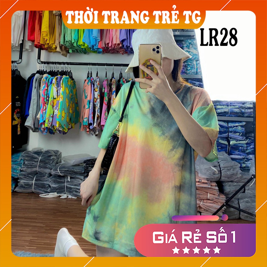 Áo thun loang màu 𝑭𝒓𝒆𝒆𝒔𝒉𝒊𝒑 Áo phông unisex LR28 vải cotton xượt poli co giãn thấm hút tốt, không xù lông