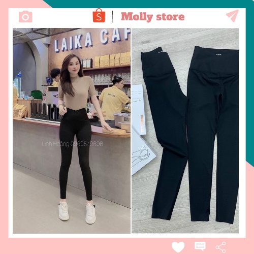 Quần legging cao cấp, gen bụng đẩy mông taa mác box full opption Mollystore