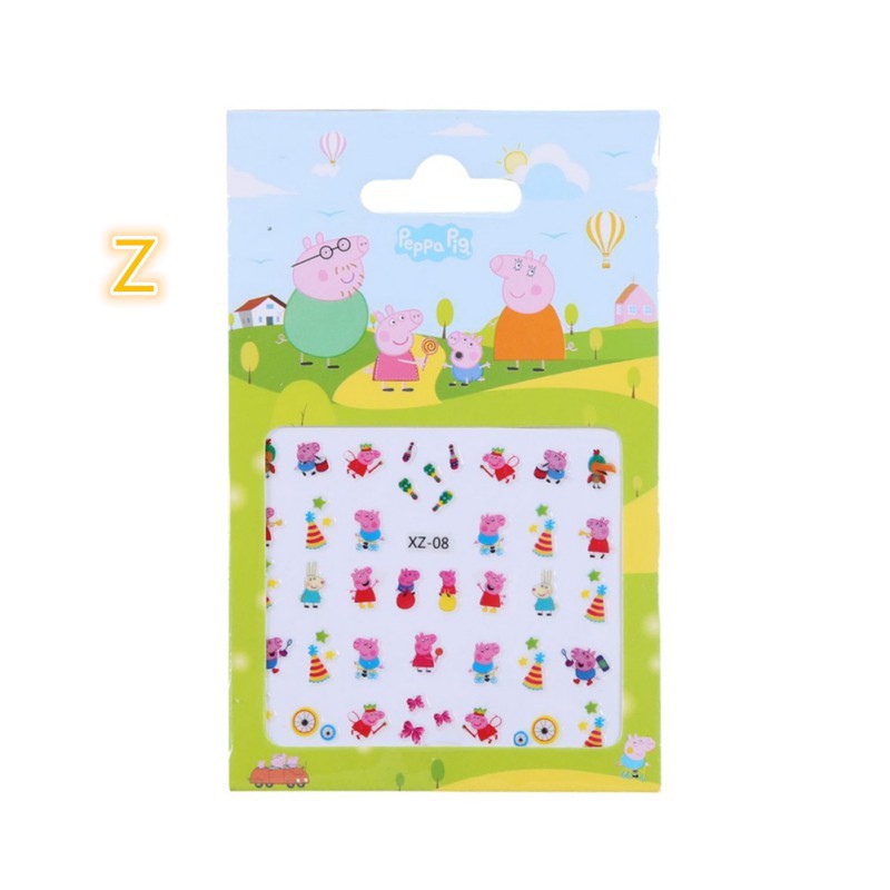 [Hàng mới về] Hình dán móng tay hoạt hình heo peggy xinh xắn