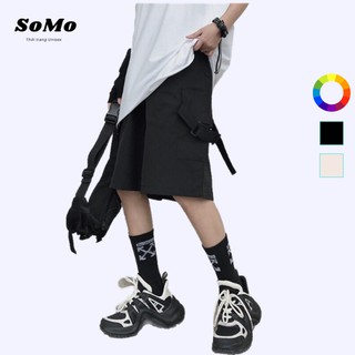 Quần short kaki ngố túi hộp unisex dây túi nam nữ phong cách ulzzang somo