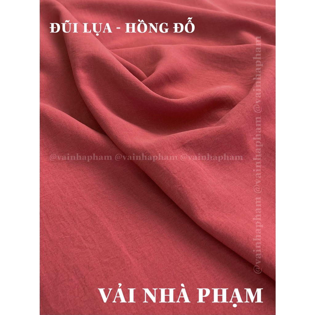 VẢI ĐŨI LỤA MÀU HỒNG ĐỖ - KHỔ VẢI 1.5M - VẢI NHÀ PHẠM