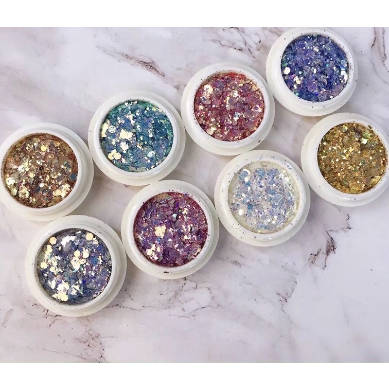 Set Nhũ Vảy Cá 8 Hũ 💥 HÀNG LOẠI 1 💥 Set nhũ 8 màu kim tuyến siêu sáng