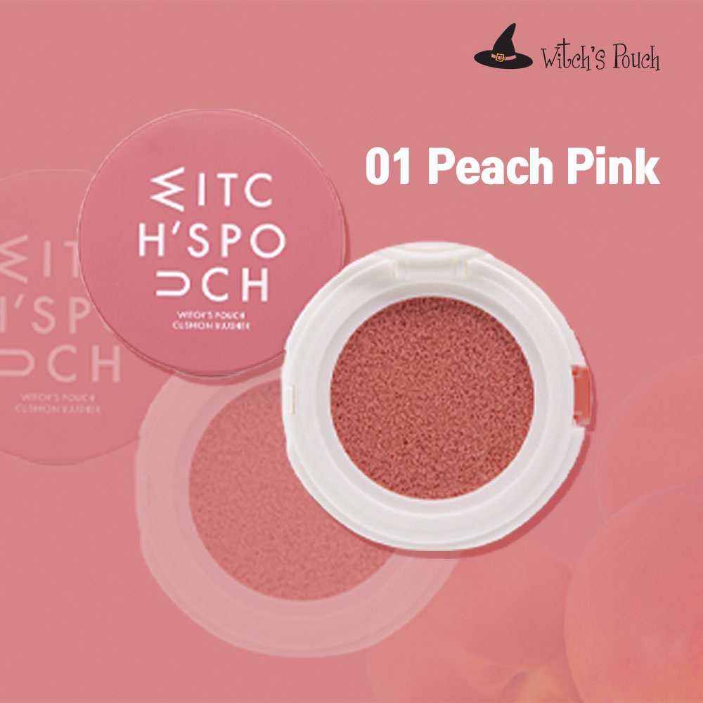 Witch's Pouch Phấn Má Hồng Dạng Cushion Dưỡng Ẩm Che Phủ Toàn Diện Màu Sắc Sống Động Phong Cách Hàn Quốc