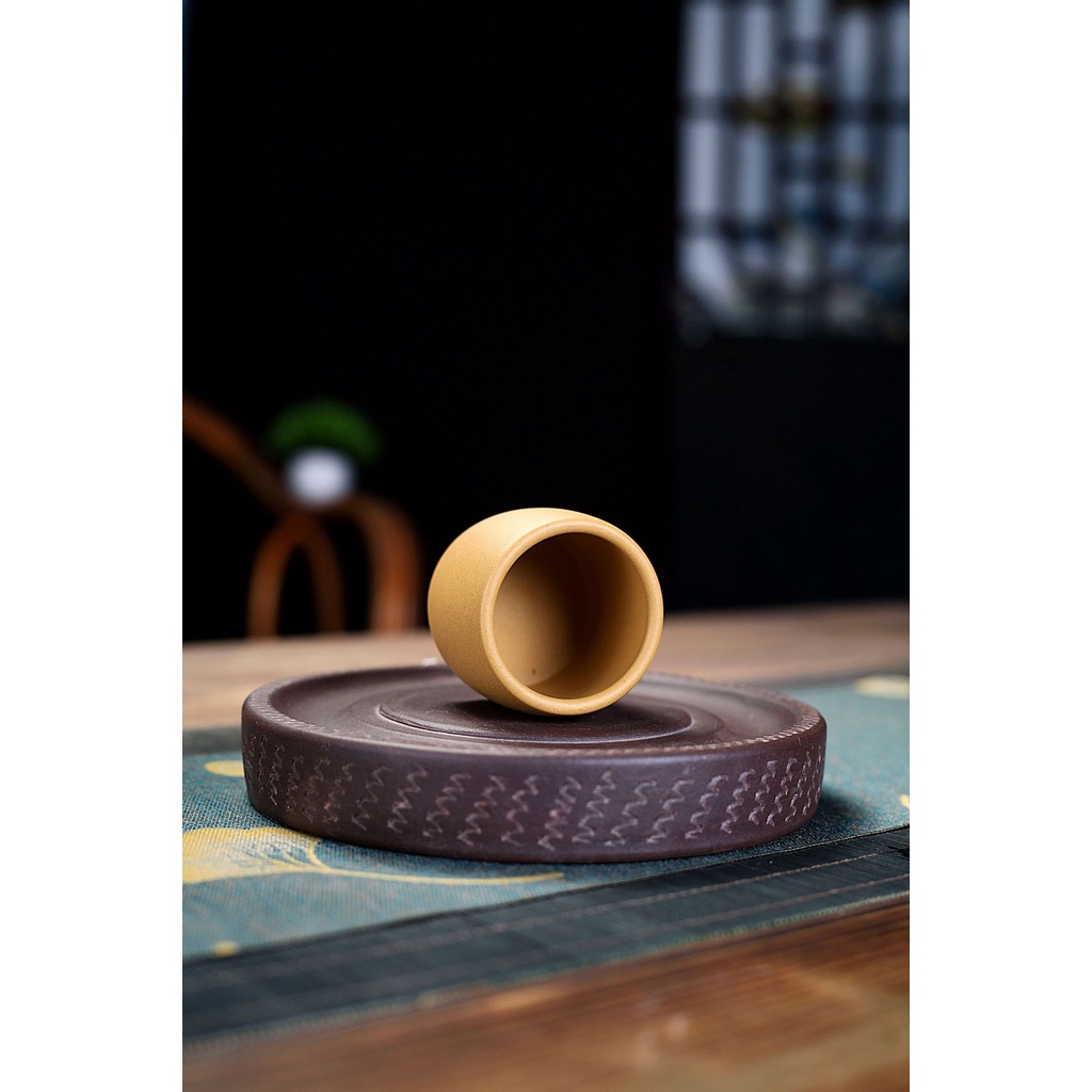 Chén Tử Sa Nghi Hưng 100 ml Họa tiết Chim Cây (Hoàng Kim Đoạn Nê)