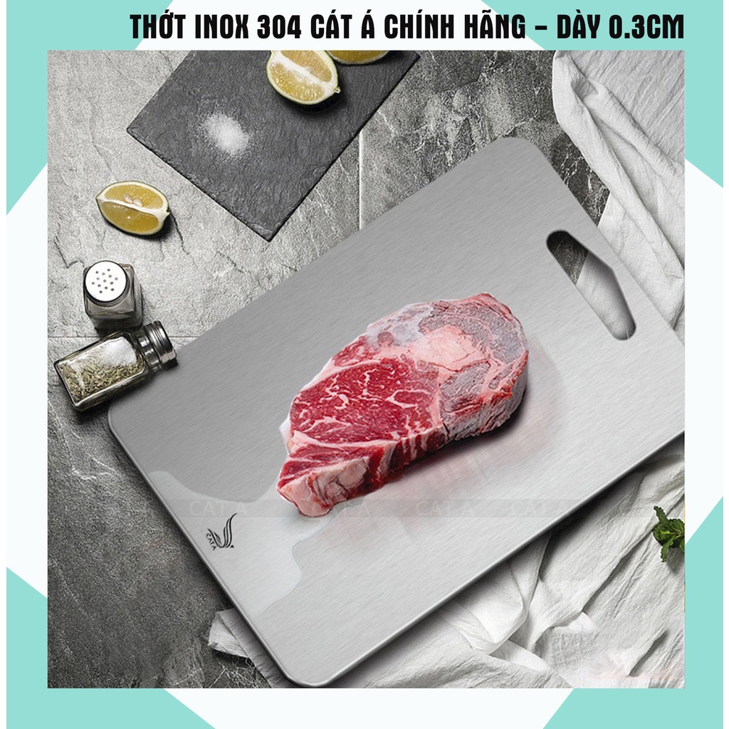 Thớt inox cao cấp SUS 304 Kháng khuẩn, rã đông nhanh,  cường lực, chống ẩm mốc, chống rỉ sét - Dày 0.3