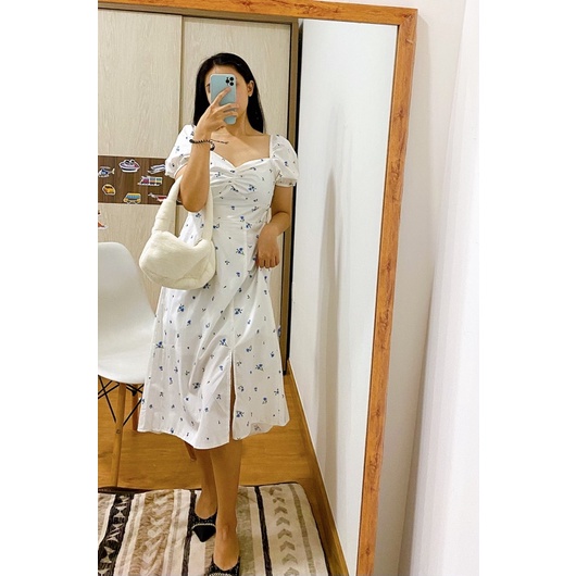 VÁY ĐẦM HOA NHÍ XANH XẺ ĐÙI ULZZANG STYLE
