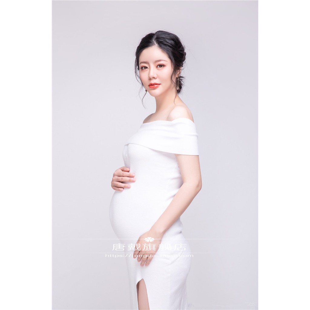 [ORDER] Đầm bầu dự tiệc/chụp lookbook trắng đen sang trọng hàng QC