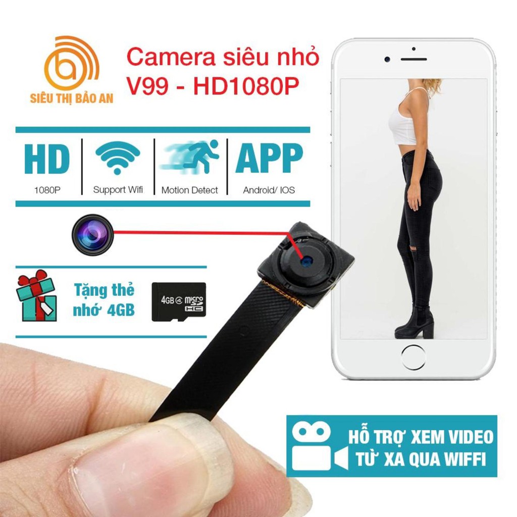 [ CAMERA MINI- 4K SẮC NÉT ] Camera mini wifi không dây FullHD 1080P Quay ngày và đêm - Kết nối điện thoại xem từ xa