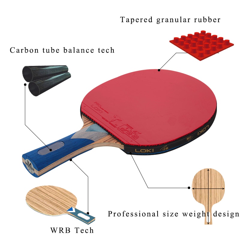 Vợt Bóng Bàn LOKI 6 Star Bằng Carbon Chuyên Nghiệp