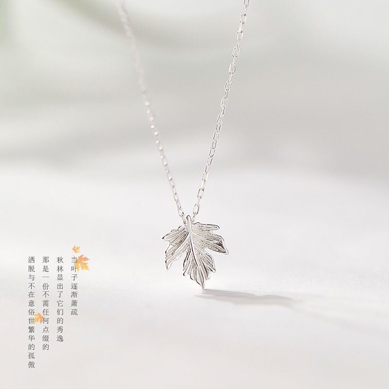 Vòng cổ Bạc 925 Mặt Lá Phong Dành Cho Nữ