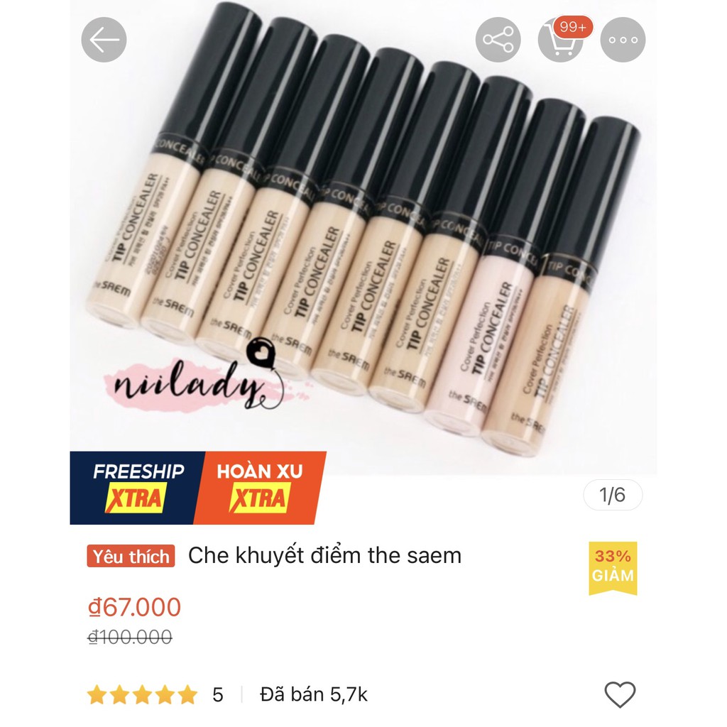 Che khuyết điểm CO.VER PERFECTION TIP CONCEALER 6.5g | BigBuy360 - bigbuy360.vn