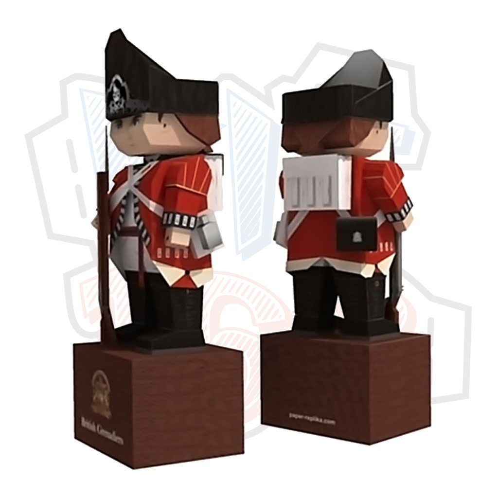 Mô hình giấy binh lính quân sự cute The British Grenadiers Soldier