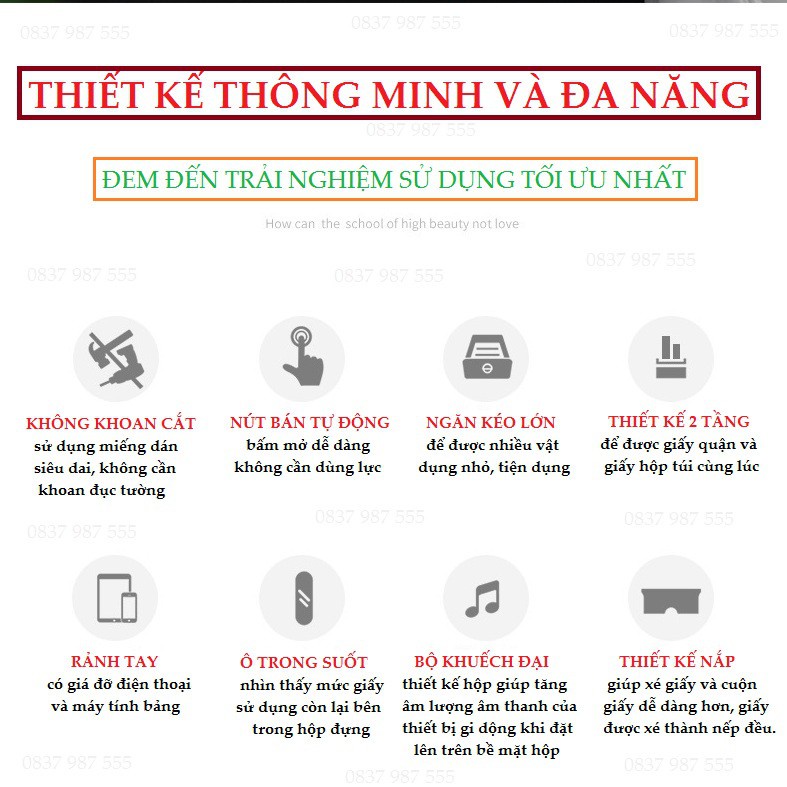 HỘP ĐỰNG GIẤY VỆ SINH ECOCO ĐA NĂNG - THÔNG MINH | BigBuy360 - bigbuy360.vn