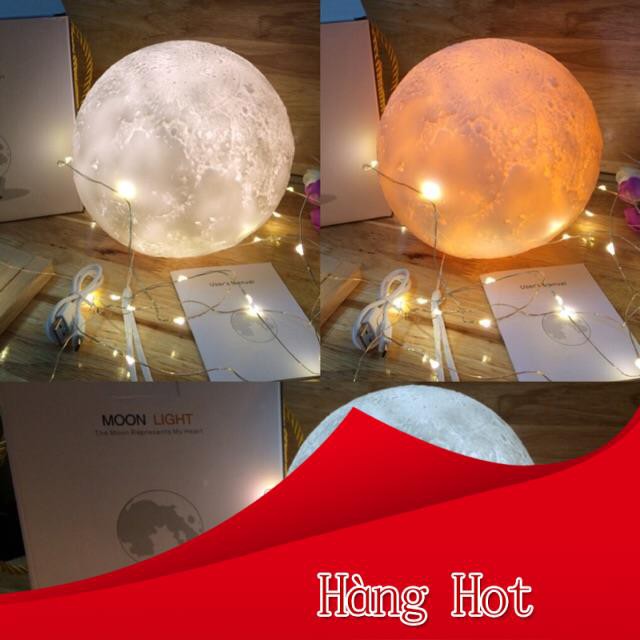 [Hàng Cao Cấp ] [BH 1 ĐỔI 1] Đèn Ngủ Mặt Trăng ❤️FREE SHIP❤️ size 12-15-17-20cm(cảm biến) tặng kèm đế gỗ