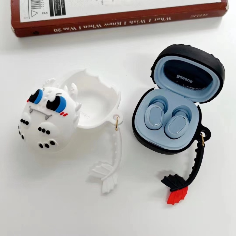 Vỏ Bảo Vệ Hộp Sạc Tai Nghe Không Dây Baseus Bowie Wm02 Bằng Silicon Họa Tiết Hổ Hoạt Hình Có Móc
