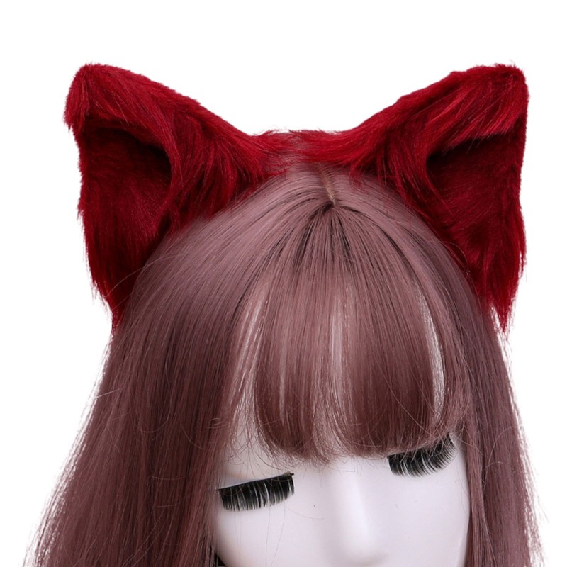 Kẹp tóc hình tai mèo/sói/động vật/quái thú bằng lông nhung đáng yêu phù hợp cosplay lolita