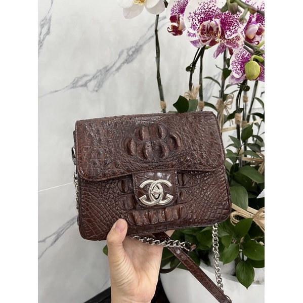 TÚI XÁCH NỮ KHOÁ CHANE.L 22x16cm DA CÁ SẤU THẬT 100% | RYRY STORE
