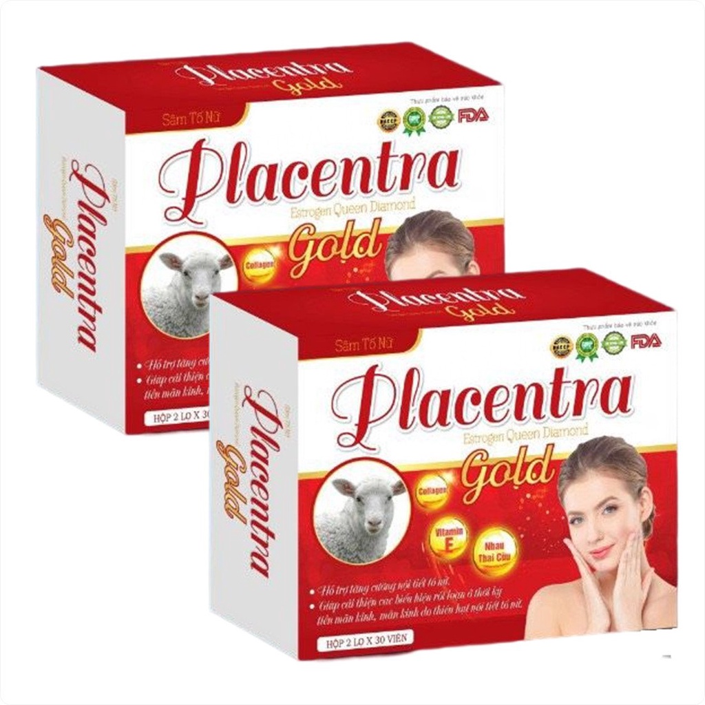 Hộp 2 Lọ Viên Uống Sâm Tố Nữ Placentra Estrogen Beauty Queen Diamond Gold Placentra Giúp Cân Bằng nội tiết tố nữ,Đẹp Dá