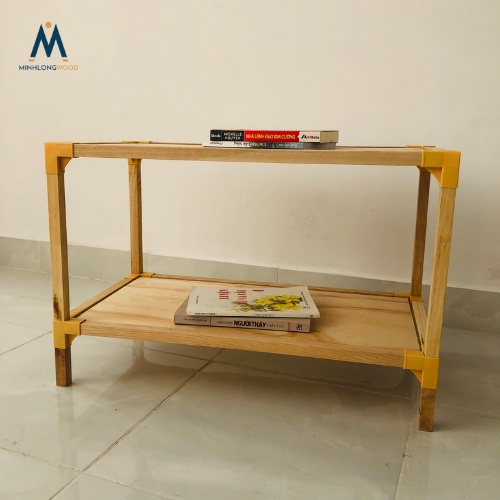 Kệ gỗ 2 tầng - Kệ đầu giường M14 - Minhlongwood - Gỗ tự nhiên