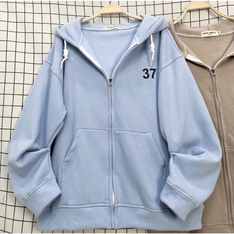 Áo Khoác Zip 37 Vải Nỉ Bông Form Rộng